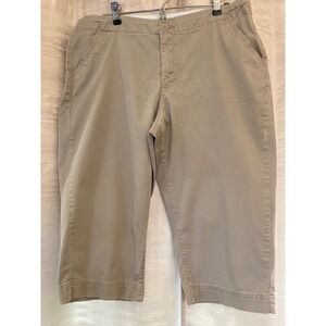 Riders by Lee Capri Crop Khaki Pants Womens Size 16 Medium Stretch